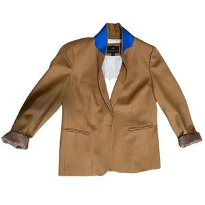 J. Crew Tan Blazer with Blue Collar